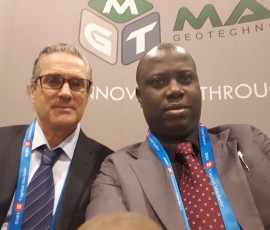 PDAC 2017: Bishop Amoo with Mr Ludvg Kaplani President Matrix Geotechnologies Inc. Canada Bishop Amoo with Mr Ludvg Kaplani
