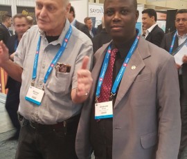 Bishop Amoo with Mr Michael Hibbard President Marine Mining Inc Canada Bishop Amoo with Mr Michael Hibbard